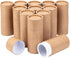 BENECREAT 12PCS 50ml BurlyWood Kraft Paperboard Tubes Round Kraft Paper Containers for Pencils Tea Caddy Coffee Cosmetic Crafts Gift Packaging...
