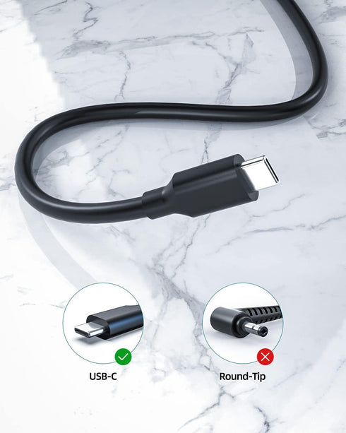 Fast Charger for Asus Chromebook Laptop, (Safety Certified by UL), USB C Power Connector 45W Portable Design 7.5FT Cable...