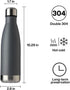 MEWAY 17oz Sport Water Bottle Vacuum Insulated Stainless Steel Leak-Proof Double Wall Cola Shape Water Bottle,Keep Drinks Hot & Cold(Cold Gray,1 P...