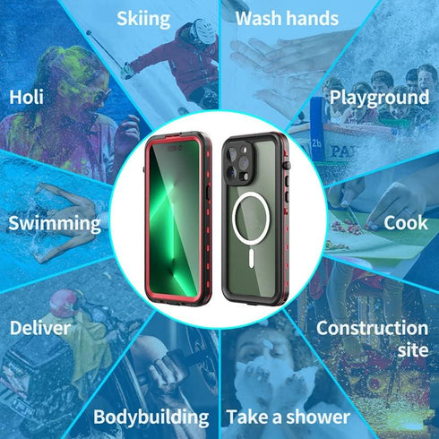 Waterproof Case for iPhone 14 Pro Max, Fully Sealed Underwater IP68 Waterproof Shockproof Dustproof Built-in Screen Protector Clear Cover Compatib...