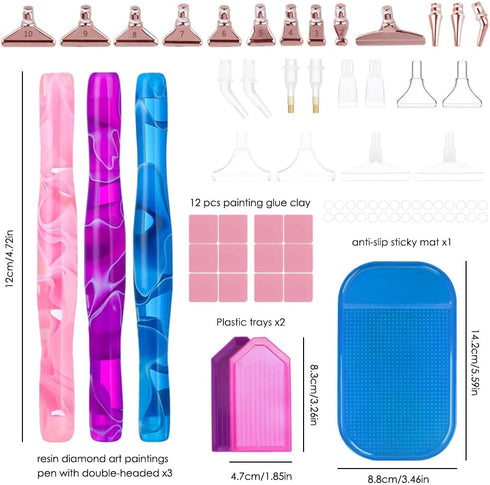 SENHAI 45 Pcs Diamond Art Painting Pen Kits, Diamond Art Pens Stainless & Plastic Steel Tips Personalized 5D Diamond Art Painting Accessories Tool...