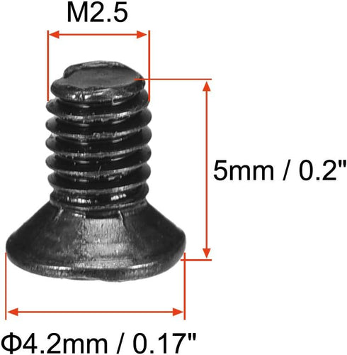 uxcell M2.5 x 5mm Phillips Screw Fasteners Black for Laptop PC TV Fan Switch 500pcs...