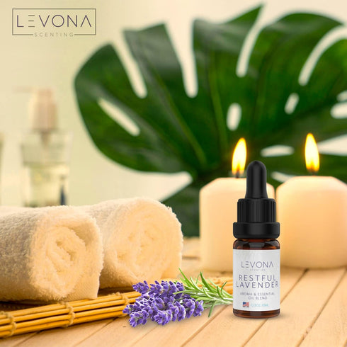Levona Scents Pure Essential Oils for Diffusers for Home Luxury Scents - Restful Lavender Essential Oil is A Floral Blend of Eucalyptus, Bergamot,...