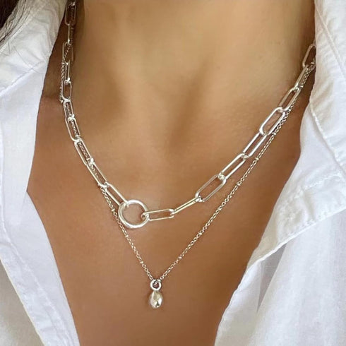 Jabogrii 16.4 Feet Silver Stainless Steel Chain for Jewelry Making Paperclip Oval Women Necklace Bracelet DIY Craft Jewelry Making Chains...