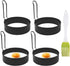 4 Pack Stainless Steel Eggs Maker Non Stick Round Egg Cooker for Cooking Cooking Rings Shaper for Frying Pancake Sandwiches Metal Handle Household...