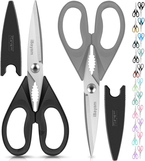 Kitchen Shears, iBayam Kitchen Scissors All Purpose Heavy Duty Meat Scissors Poultry Shears, Dishwasher Safe Food Cooking Scissors Stainless Steel...