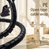 PC Cable Management Sleeve Tube Desk Cord Organizer 2 PCS Black, 7/8 inch -5 ft Cover Wrap Easy to Install Messy Wire Solution for TV Office Compu...