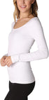 NIKIBIKI Women Seamless Long Sleeve Scoop Neck Top, Made in U.S.A, One Size...