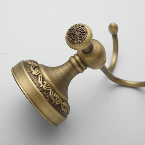 Antique Bronze Brass Bath Towel Hooks, Wall Mounted Bathroom Hardware Accessories,Pattern Carving Design...