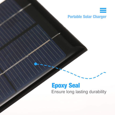Portable Solar Charger with USB Port 2W/5V Mini Solar Panel Monocrystalline Silicon Compact Solar Panel Phone Cellphone Power Bank Charger for Cam...