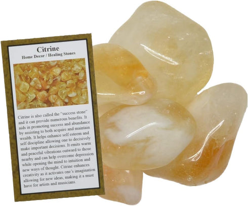 Hypnotic Gems Materials: 1/2 lb Citrine Tumbled Stones - Grade 2 - XXLarge - 1.75" to 2.5" Avg. - Bulk Natural Rocks Polished Gemstone Supplies fo...