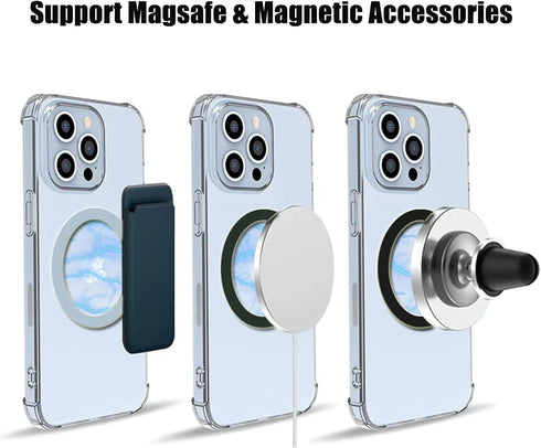 4PCS Magnetic Wireless Charger Universal Metal Rings,for MagSafe-Compatible Charger on iPhone 14/13/12 Pro/Max/Mini Case and Samsung Galaxy...