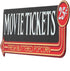 Movie Tickets 25 Cents Embossed Metal Sign - Large Vintage Movie Room Wall Art With Arrow...