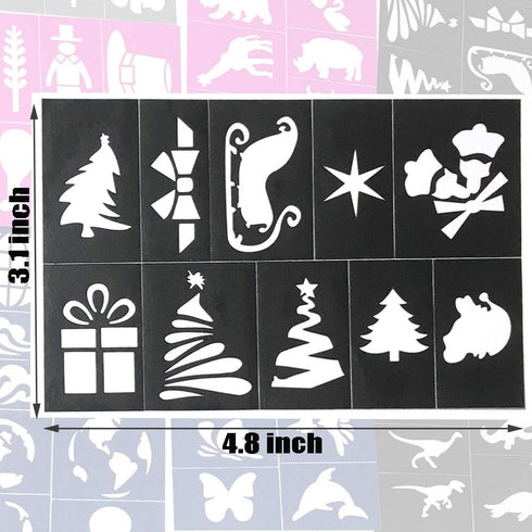 Face Painting Stencils for Kids, 200 Pieces Professional Reusable Body Paint Stencils Temporary Tattoos for Girls Boys Parties Sleepovers Birthday...