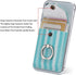 Cell Phone Card Holder RFID Ring Stand Stick on Wallet Card Holder for Back of Phone for iPhone Android and All Smartphones Green Striped...
