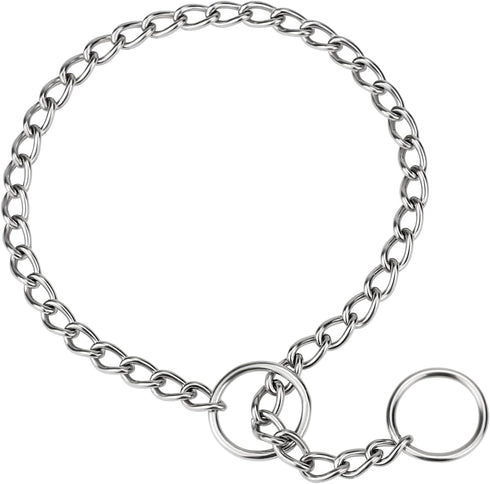 TagME Chain Choke Collar for Dogs, Adjustable Weather Proof Necklace for Medium Dogs, Alloy Steel Pet Training Collar...