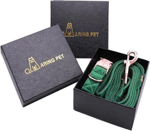 ARING PET Velvet Dog Collar and Leash Set, Soft Dog Collar and Leash, Adjustable Collars for Dogs...