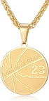 Basketball Number Necklace for Boys Gold Stainless Steel I Can Do All Things Pendant Sport Jewelry Basketball Gifts for Men 50...
