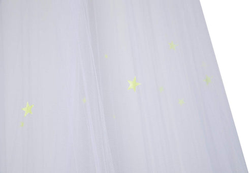 BCBYou Bed Canopy Mosquito Net with Fluorescent Stars Glow in Dark for Baby, Kids, and Adults, for Cover The Baby Crib, Kid Bed, Girls Bed Or Full...