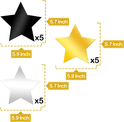 KatchOn, Black Gold and Silver Star Hanging Swirls- Pack of 30,No DIY | Black and Gold Party Decorations | Graduation Decor Class of 2025 | Gradua...