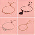 FASHEWELRY 20 Strands Adjustable Brass Bracelet Slider Extender Chains with Rhinestone Ends 8-5/8"(22cm) Real Rose Platinum Plated for DIY Jewelry...