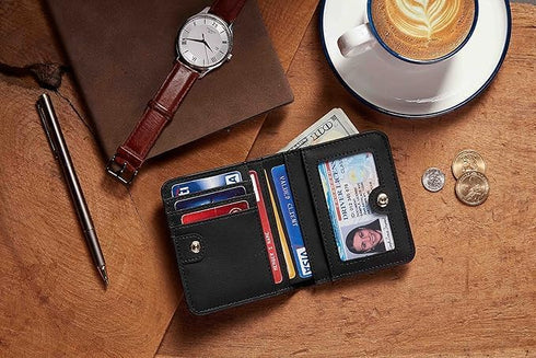 Gostwo Small Wallet for Women, Slim Bifold Credit Card Holder, Compact RFID Blocking Cash Wallet, Billfolds Thin Leather Zipper Pocket, Mini Walle...