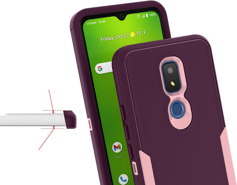 Asuwish Phone Case for Cricket Icon 3/Splendor/AT&T Motivate 2 with Tempered Glass Screen Protector Cover and Slim Rugged Hybrid Dual Layer Cell A...