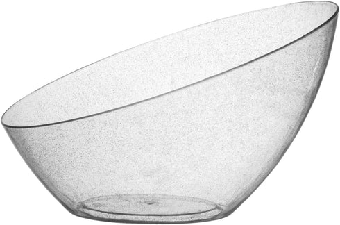 Posh Setting - Silver Plastic Serving Bowls for Party Angled Bowls Disposable Chip Bowls Candy Bowls for Party Table Salad and Fruit Bowls for Par...