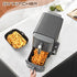 BYKITCHEN Air Fryer Silicone Liners for Ninja SL401 Double Stack 2 Basket Air Fryer, Reusable Rectangle Perforated Silicone Liners for Dual Air Fr...