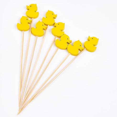 PuTwo Toothpicks 100 Counts Picks Handmade Natural Bamboo Cocktail Sticks,Yellow Ducks...