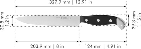 HENCKELS Statement Razor-Sharp 8-inch Slicing Knife, German Engineered Informed by 100+ Years of Mastery, Black/Stainless Steel...