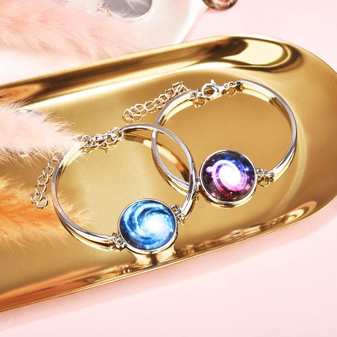 DROLE 20Pcs Cabochon Bracelet Settings Kit-10Pcs 20mm Antique Silver Adjustable Bracelet Blank with 10Pcs 20m Round Clear Glass Cabochons for Jewe...