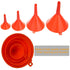 Multi-fFunctional Plastic Funnel Oil Funnel and 4-Piece All Purpose Wide-Mouth Bright Orange Plastic Funnel Set for Cars and Motorcycles, Engine O...
