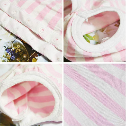 Dog Recovery Suit Post Surgery Shirt for Puppy, Wound Protective Clothes for Animals(pink white stripe-XL)...