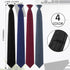 Bencailor 4 Pcs 24 Inch Men's Clip-on Ties Solid Color Men's Tie Pretied Clip on Ties for Men Men's Clip on Necktie Men's Button Ties(Black, Charc...