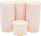 Sparkle and Bash 50 Pack Pink and Gold Cupcake Wrappers, Paper Baking Cups, Muffin Liners for Baby Shower, Birthday Party (2.2 In)...