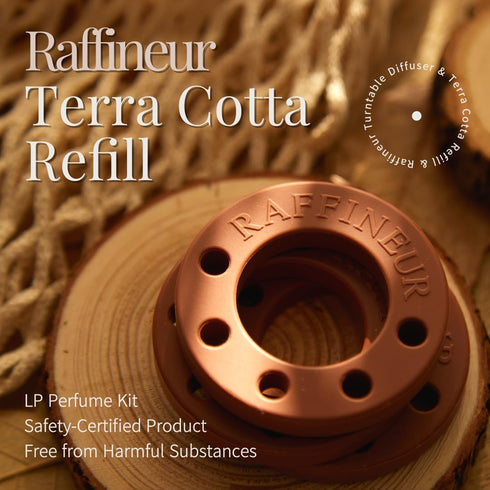 Turntable Diffuser Refill Kit (Luxe of White Musk), Waterless Solid Terracotta Refill Infused with Aromatherapy Essential Oil, Air freshener for H...