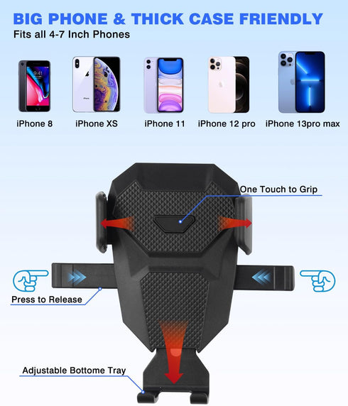 Karltys F150 Car Phone Holder for 2015-2020 Ford F-150 Accessories, Cell Phone Holder Air Vent Phone Mount for F-150, Never Blocking Hands Free Th...