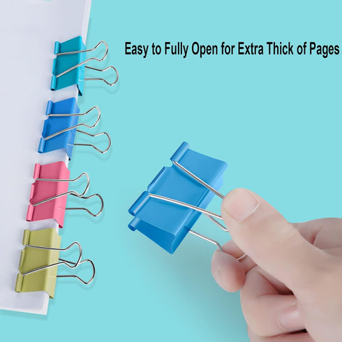 Colored Jumbo Binder Clips2.4 inch, Extra Large Binder Clips for Office (8 Pcs)...