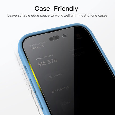 JETech Privacy Full Coverage Screen Protector for iPhone 14 Pro Max 6.7-Inch, Anti-Spy Tempered Glass Film, Edge to Edge Protection Case-Friendly,...