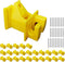 25 Pack Electric Fence Wood Post, Nail on Insulators, Nail In Insulators, 1-1/2 Inch Extender Wood Post Insulators with Nails - Yellow (25 Pack)...