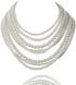 Kalse 8 Layers Strand Simulated Pearl Strand Bib Pendant Choker Chain Necklace...