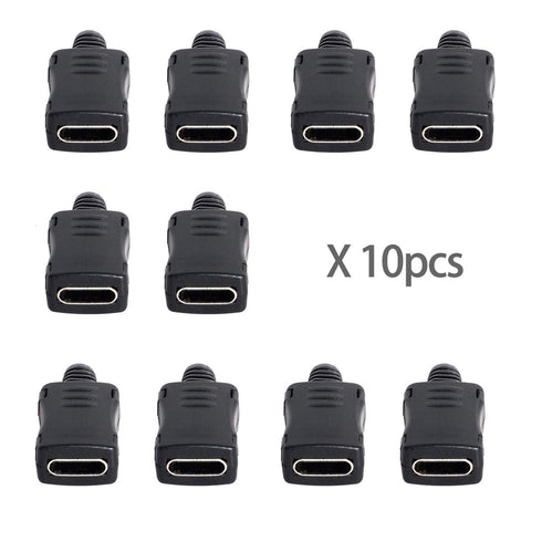 cablecc 10set DIY 4pin USB 2.0 Type C Female Socket Connector SMT Type with PC Board & Housing & 3.0mm SR...