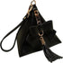 Women Triangle Leather Bow Tassel Charm Evening Wristlet Clutch Purse...