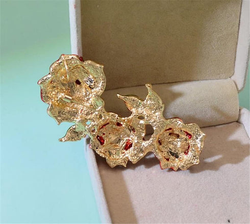 Fashion rose brooch Rhinestone alloy botanical corsage Korean popular clothing accessories silk scarf buckle accessories...