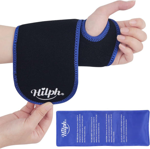 Hilph Wrist Ice Pack Wrap for Pain Relief, Reusable Wrist Brace with Gel Cold Pack for Injuries, Hot & Cold Compress Hand Ice Pack for Carpal Tunn...