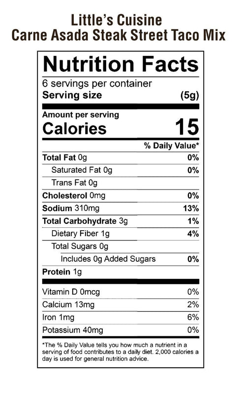 Little's Cuisine Street Taco Seasoning Mix | Carne Asada1.0 oz (Case of 4) | Non-GMO, Sugar-Free, Kosher, Gluten-Free...