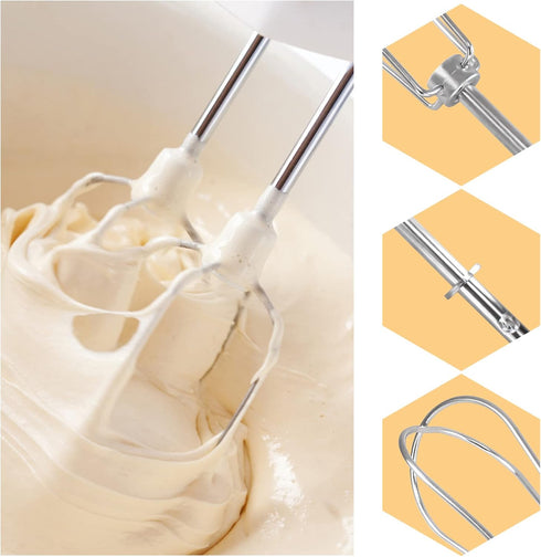 W10490648 Hand Mixer Turbo Beaters for Mixer Aid For Smoothies, Blending Soups, Shakes, Egg Whites, Replaces KHM512 KHM2B KHM9PWH5 AP5644233 W1024...