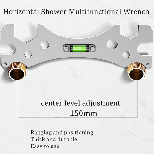 Jiawu Faucet Wrench, Multifunctional Spanner Wrench for Faucets Hose Connections, Tap Nut Wrench with Spirit Level, Pipe Socket Wrench, Faucet Plu...