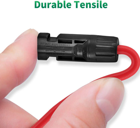 3 to 1 Solar Connectors Y Branch Parallel Adapter 10AWG Cable for Solar Panel (Red & Black)...